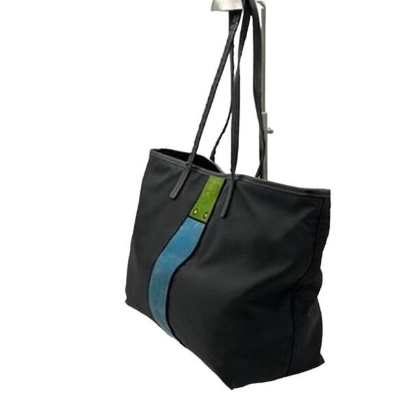 Prada Cahier Nylon Trompe L’oeil Tote*Awesome vintage tote*Mixed media velvet - Picture 2 of 16